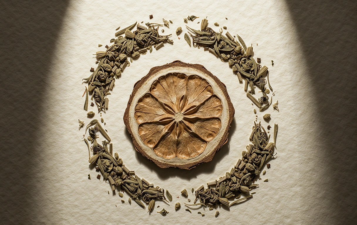 Botanical specimen study of a medicinal leaf